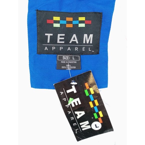 Vintage Team Apparel Jacket Orange Blue Colorblock 80s 90s New Men Large Lined - Picture 5 of 7